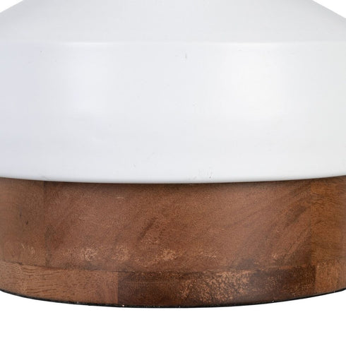 Lámpara de mesa Blanco Natural Algodón Madera Hierro Madera de mango 25 W 230 V 250 V 230-250 V 30 x 30 x 52 cm