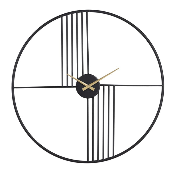 Reloj de Pared Negro Metal 60 x 5 x 60 cm