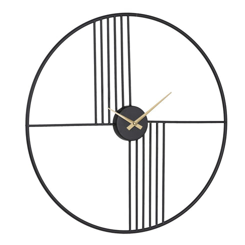 Reloj de Pared Negro Metal 60 x 5 x 60 cm