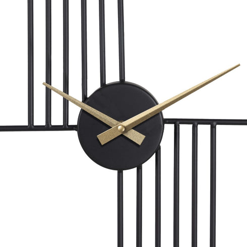 Reloj de Pared Negro Metal 60 x 5 x 60 cm