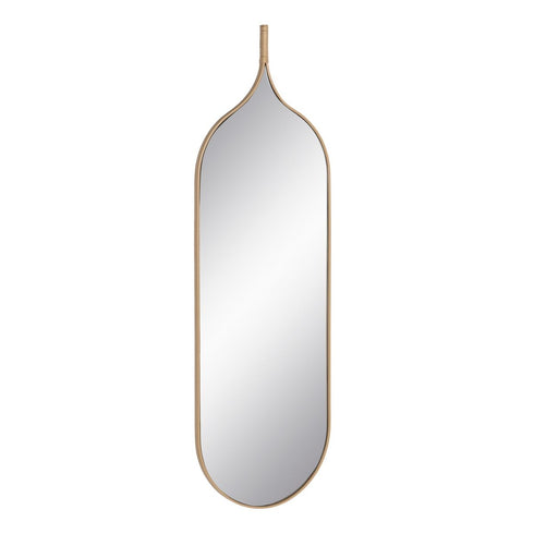 Espejo de pared Natural Metal Cristal Madera MDF 38 x 2 x 120 cm
