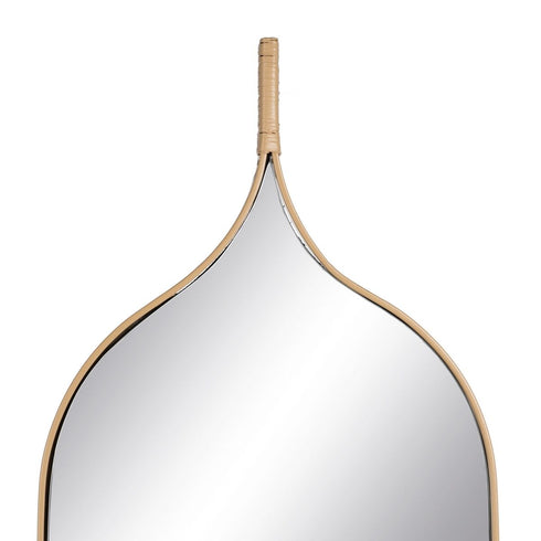 Espejo de pared Natural Metal Cristal Madera MDF 38 x 2 x 120 cm