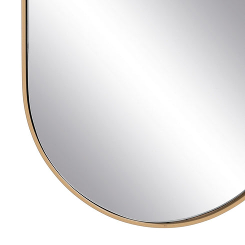 Espejo de pared Natural Metal Cristal Madera MDF 38 x 2 x 120 cm