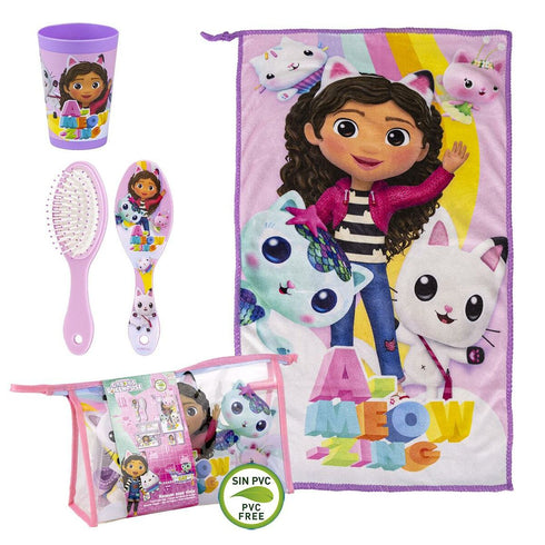 Set de Aseo Infantil para Viaje Gabby's Dollhouse 4 Piezas Rosa