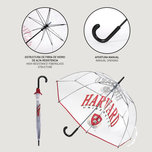 Paraguas Harvard Transparente 89 cm Rojo