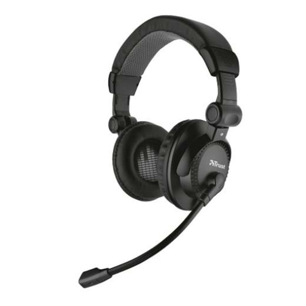 Auriculares con Micrófono Trust Como Negro