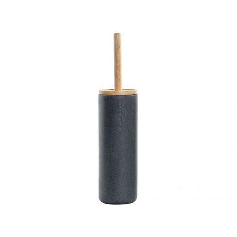 Escobilla para el Baño DKD Home Decor Blanco Marrón Multicolor Gris oscuro Resina Bambú 10 x 10 x 38 cm