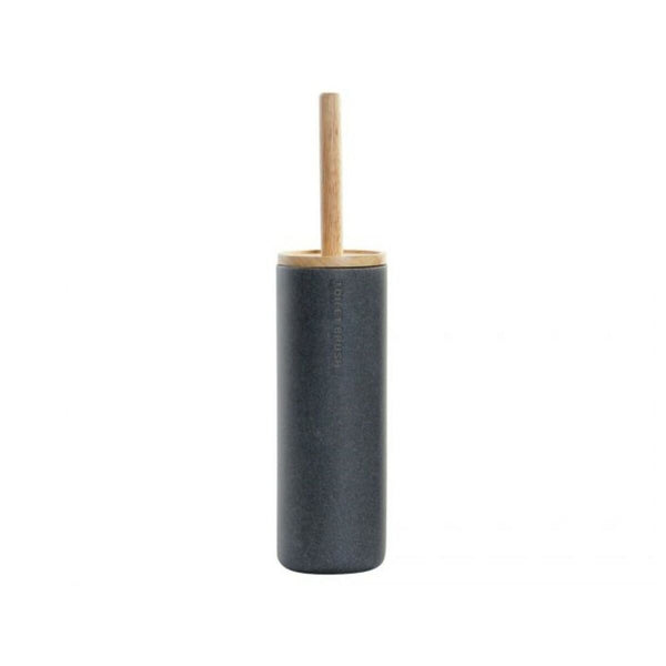 Escobilla para el Baño DKD Home Decor Blanco Marrón Multicolor Gris oscuro Resina Bambú 10 x 10 x 38 cm