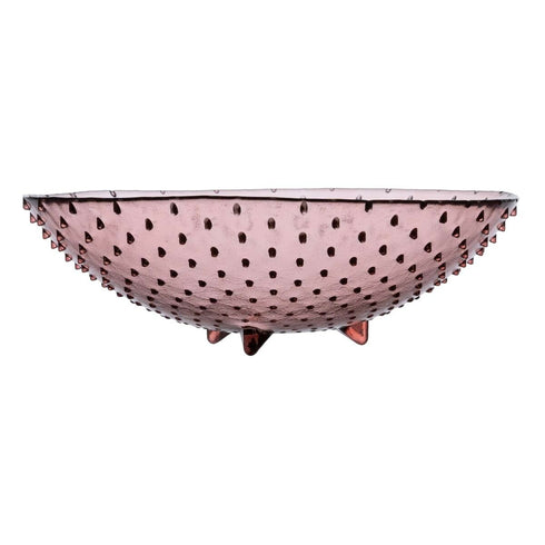 Centro de Mesa 30 x 30 x 9 cm Rosa vidrio reciclado