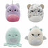 Set de peluches Mini Squishmallows 4 Piezas 5 cm