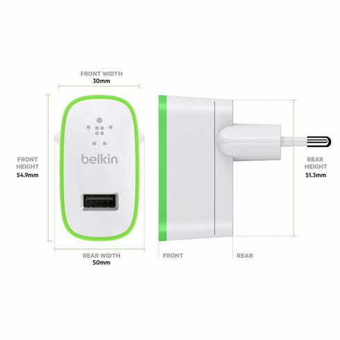 Cargador de Pared Belkin F8M886VF04-WHT Blanco Blanco/Verde