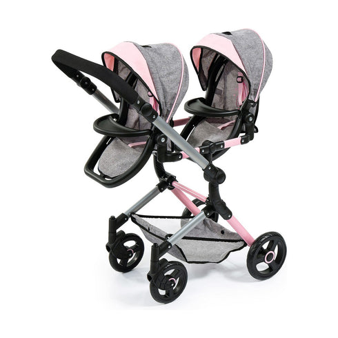 Carrito para Muñecas Reig Gris 81 cm Gemelar