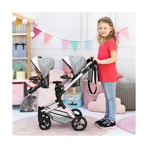 Carrito para Muñecas Reig Gris 81 cm Gemelar