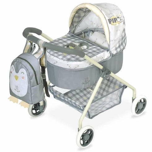 Carrito para Muñecas Decuevas Pipo Penguin Peluche 35 x 50 x 56 cm