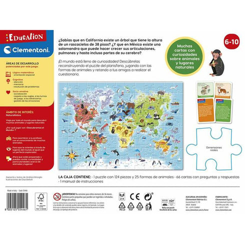 Puzzle Clementoni Descubramos el mundo 124 Piezas 37 x 28,1 x 5,5 cm ES