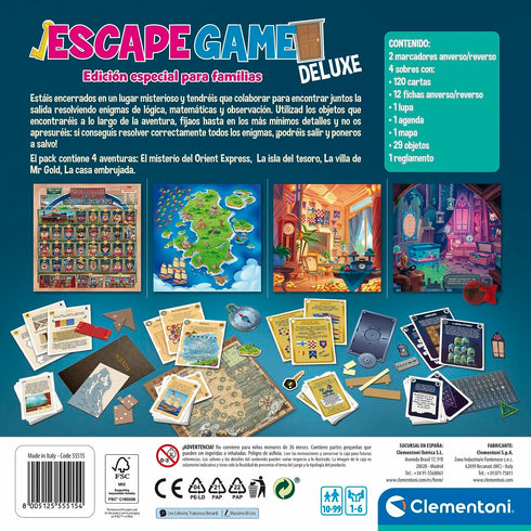 Juego Clementoni Escape Game Room Deluxe 30 x 30 x 7,7 cm (ES)