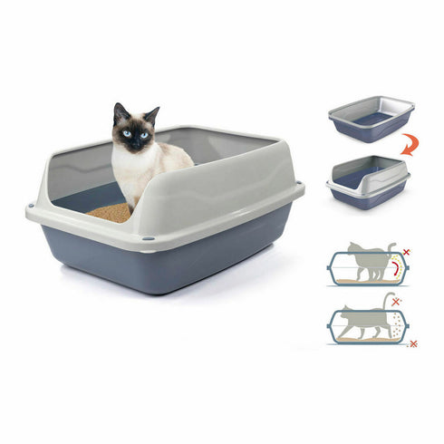 Arenero para Gatos Georplast Sonic Plástico 56 x 40 x 24 cm (12 Unidades)