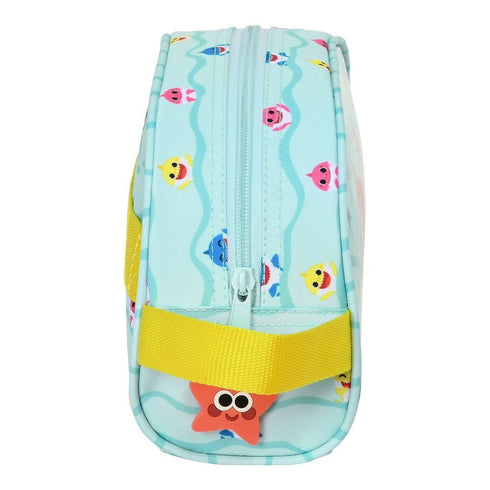 Neceser Infantil Baby Shark Beach day Amarillo Azul claro (26 x 16 x 9 cm)