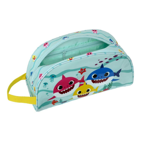 Neceser Infantil Baby Shark Beach day Amarillo Azul claro (26 x 16 x 9 cm)