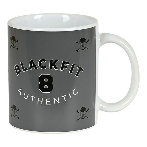 Taza Mug BlackFit8 Skull Cerámica Negro Gris (350 ml)