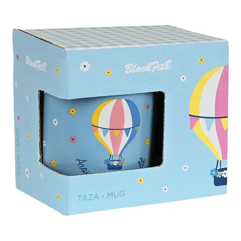 Taza Mug BlackFit8 Fly with me Cerámica Blanco Azul cielo (350 ml)