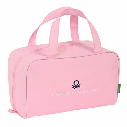 Neceser Escolar Benetton Vichy Rosa (31 x 14 x 19 cm)