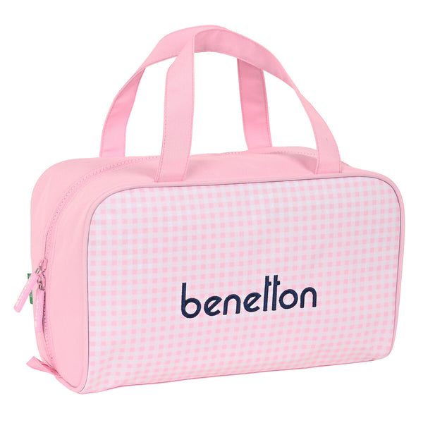 Neceser Escolar Benetton Vichy Rosa (31 x 14 x 19 cm)
