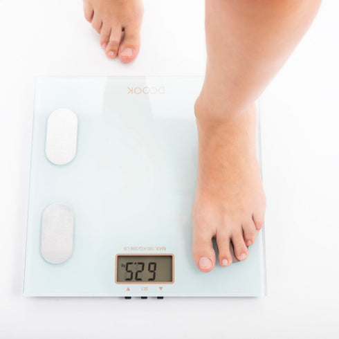 Báscula Digital de Baño Dcook Blanco Plástico Vidrio templado (30 x 30 x 2 cm)