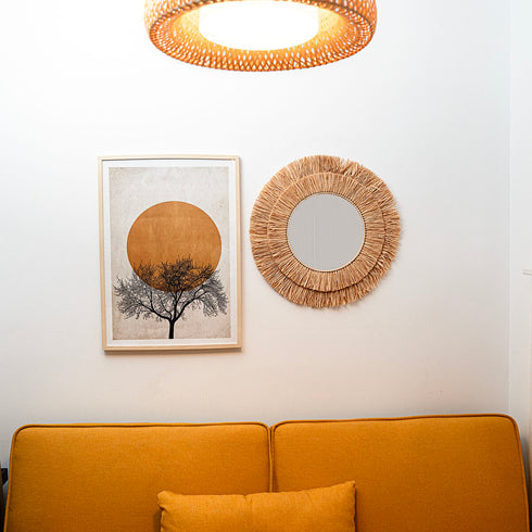 Espejo de pared Vinthera Moa Rafia 57 cm