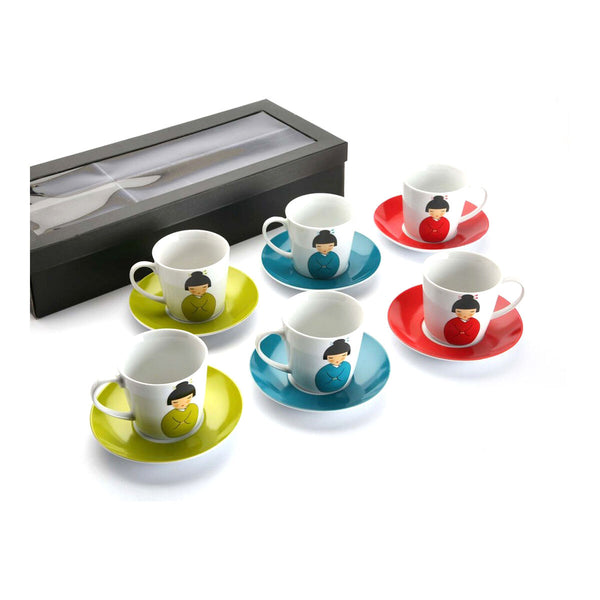Juego de Tazas con Platos Versa Japonés Porcelana (12 pcs)