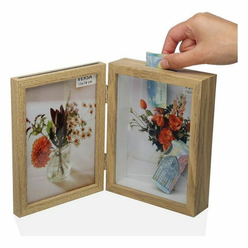 Marco de Fotos Versa VS-10830914 Hucha Madera MDF Casual 5,5 x 18,5 x 14 cm (13 x 18 cm)