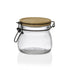 Tarro de Cristal Transparente Versa Bambú (11 x 10,3 x 11 cm) 450 ml