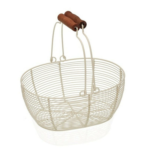 Frutero Blanco Madera Metal (18 x 9,5 x 23,5 cm)