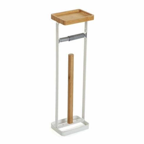 Portarrollos de Papel Higiénico Versa Blanco 12 x 54 x 16 cm Metal Plástico Bambú