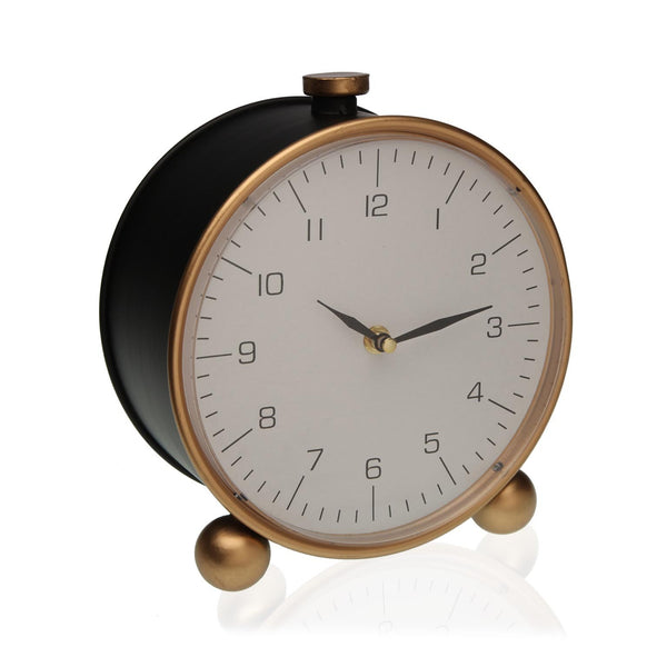 Reloj de Mesa Versa Negro Dorado Multicolor Metal 24 x 21,5 x 12,5 cm