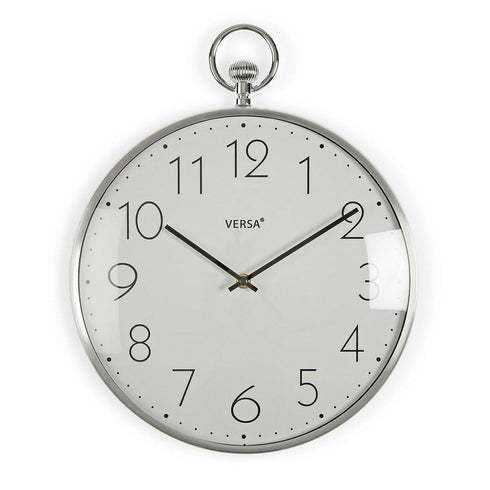 Reloj de Pared Versa 18560800 Plateado Aluminio (5 x 39 x 31,5 cm)