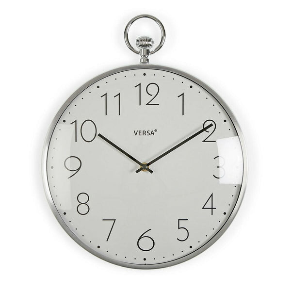 Reloj de Pared Versa 18560800 Plateado Aluminio (5 x 39 x 31,5 cm)