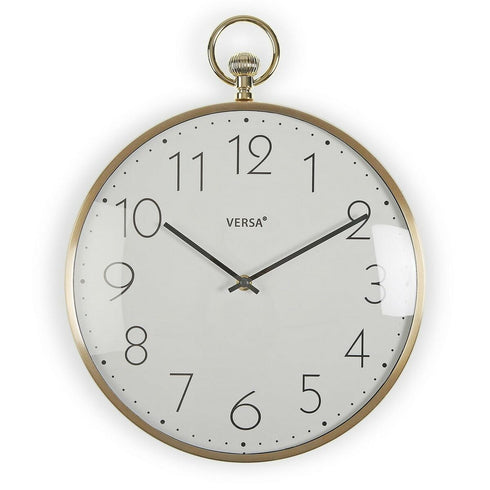 Reloj de Pared Versa Dorado Metal Aluminio 5 x 39 x 31,5 cm