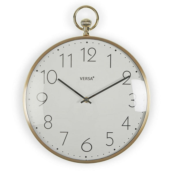 Reloj de Pared Versa Dorado Metal Aluminio 5 x 39 x 31,5 cm