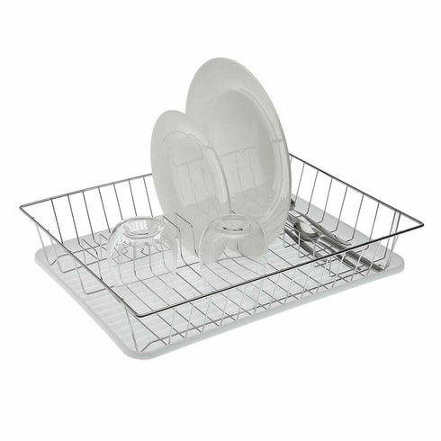 Escurridor para Fregadero Versa Archie Platos Blanco Acero Hierro Polipropileno (34,5 x 8 x 43 cm)