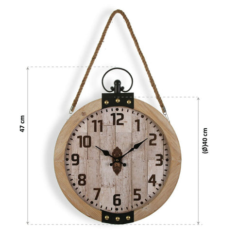 Reloj de Pared Versa o CLOCK Madera MDF (40 x 6,5 x 47 cm)