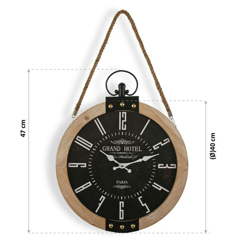 Reloj de Pared Grand Hotel Versa BK Madera MDF (40 x 6,5 x 47 cm)