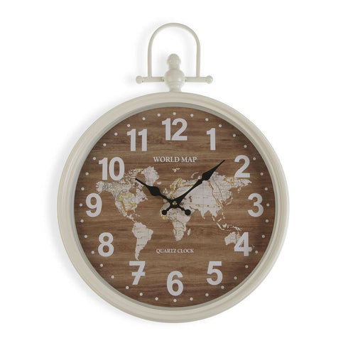 Reloj de Pared Versa Mapamundi Metal 40 x 6 x 54,5 cm