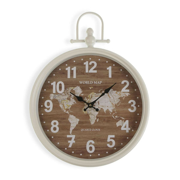 Reloj de Pared Versa Mapamundi Metal 40 x 6 x 54,5 cm