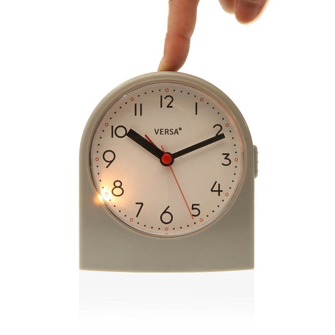 Reloj-Despertador Versa Nur Gris Plástico 5,6 x 10,7 x 9,6 cm