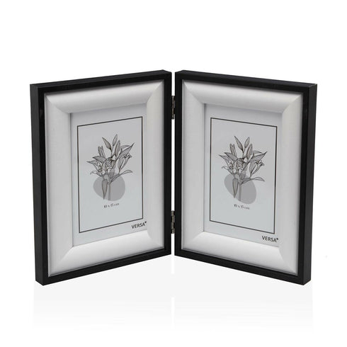 Portafotos Versa Negro Madera MDF 1,8 x 30,5 x 20 cm