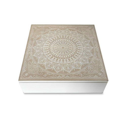 Caja Decorativa Versa Mandala Madera MDF 24 x 7 x 24 cm