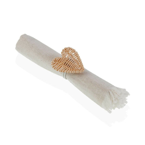 Servilletero Versa Ratán Corazón Metal 5,3 x 4,7 x 5,3 cm