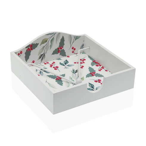 Servilletero Versa Acebo Madera MDF 18 x 7 x 18 cm