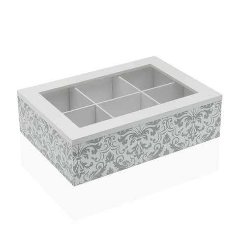 Caja para Infusiones Versa Damasco Madera 17 x 7 x 24 cm